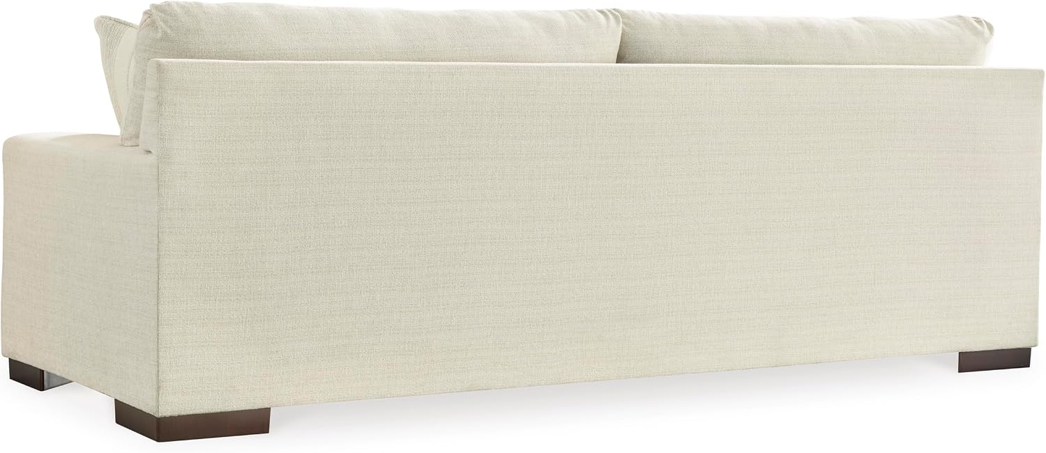 Signature Design by Ashley Maggie Contemporary Upholstered Sofa with Accent Pillows, Off-White