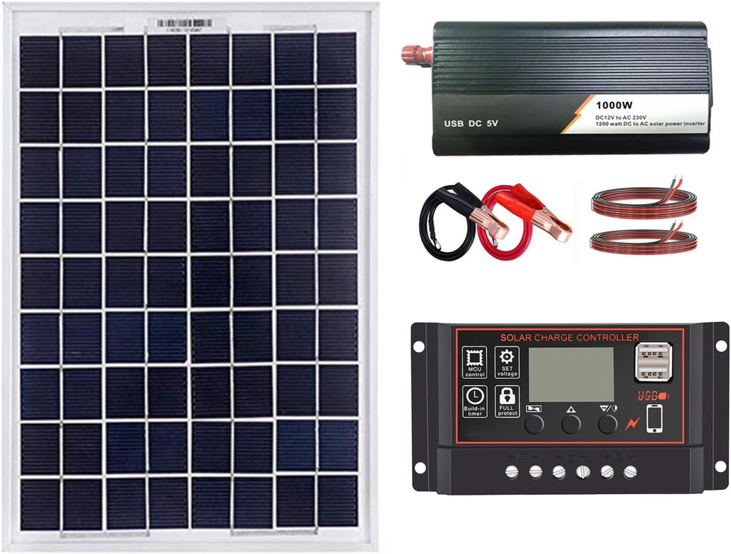 1000W Photovoltaic Solar Panel Power System 30A40A50A60A Solar Controller Inverter 1000W Solar Power System Set (Color : 1000W50A)