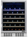 NewAir 24' Wine Fridge for 52 Bottles | Built-In or Freestanding Wine Cooler Refrigerator with Glass Door | Precision Cooling, Slide-Out Shelves & Quiet Compressor System | Stainless Steel