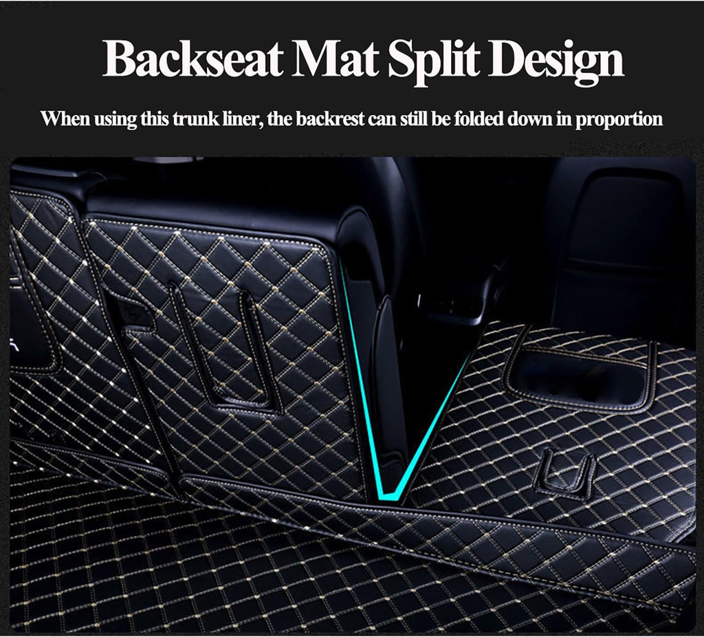 Trunk Cover Mat Compatible with 2020-2025 Tesla Model Y 5-Seater (Backrest Protector+Trunk Protector+Trunk Side Cover) Full Coverage Accessories