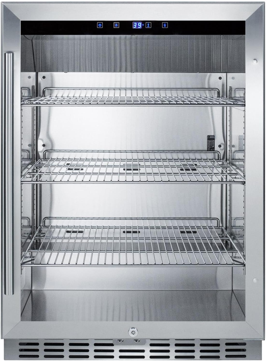 Summit 24' Beverage Center, Outdoor Beverage Refrigerator, 5.0 cu.ft. Capacity, Stainless Steel & Glass- SCR611GLOS