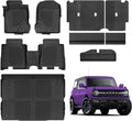 Floor Mats for Ford Bronco 4 Door 2026-2021 Full Sets All Weather Floor Mat for Ford Bronco Accessories 2026 2025 2024-2021 Rear Back Seat Cover Protector Trunk Frunk Cargo Liner Black