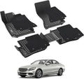 3W Floor Mats with Carpets for Mercedes Benz C-Class 2015-2021(for Sedan Only,Not fit Coupe and Cabriolet), TPE Floor Liner Thickened Carpet for Benz C Class C300/C400/C350e/C43 AMG/C63 AMG/C63 AMG S