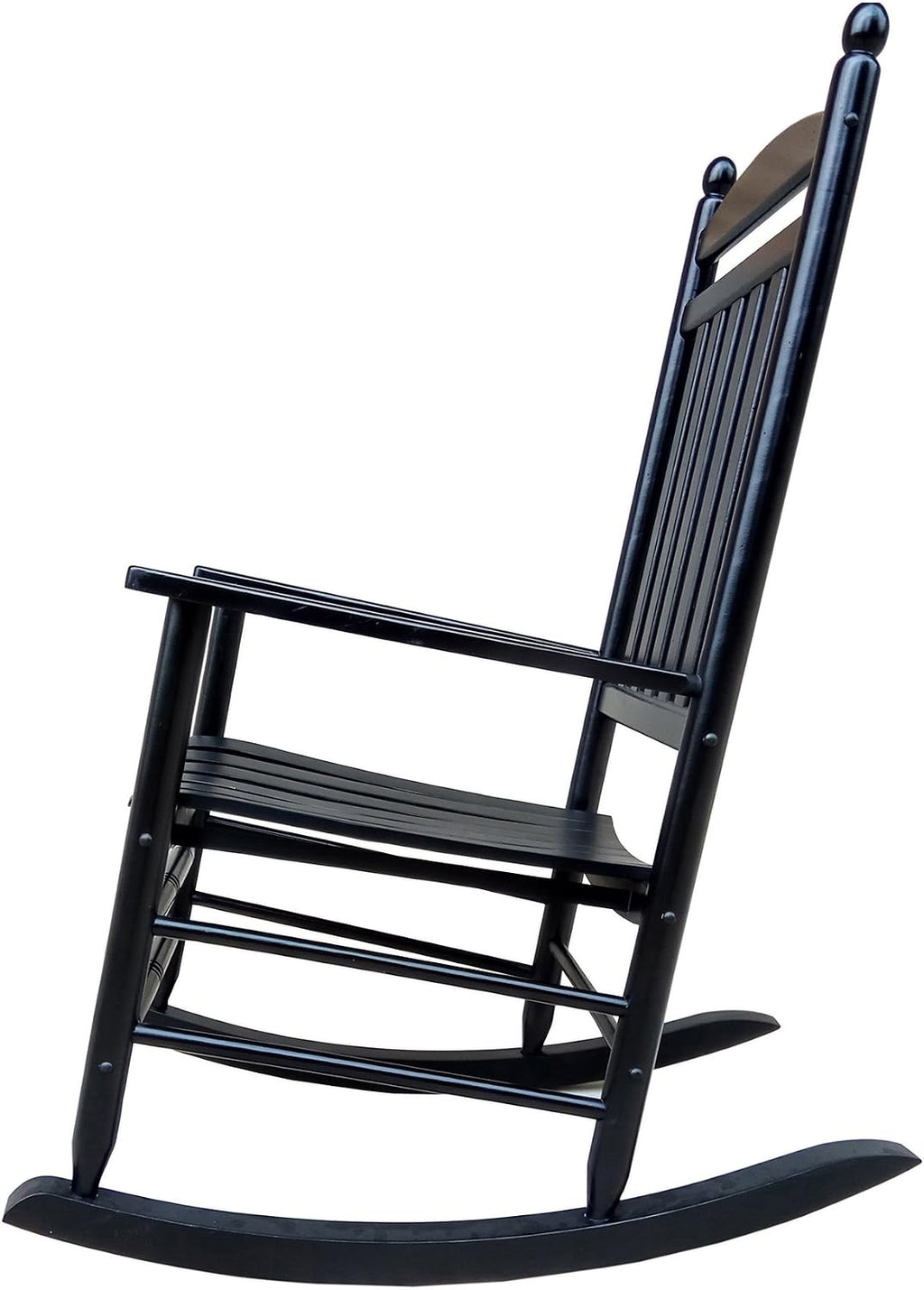 Rocking Rocker-A040BK Black Wood Porch Rocker/Outdoor Rocking Chair -Easy to Assemble-Comfortable Size-Outdoor or Indoor Use