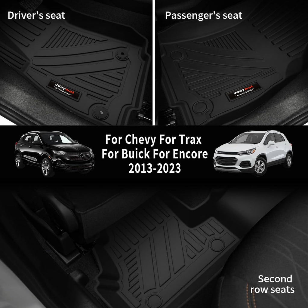 for 2013-2023 Chevy Trax/Buick Encore(Not fit Encore GX) Floor Mats Trunk Cargo Liner and Backrest Mat All Weather TPE Rubber Protection Mat Accessories (Full Set)