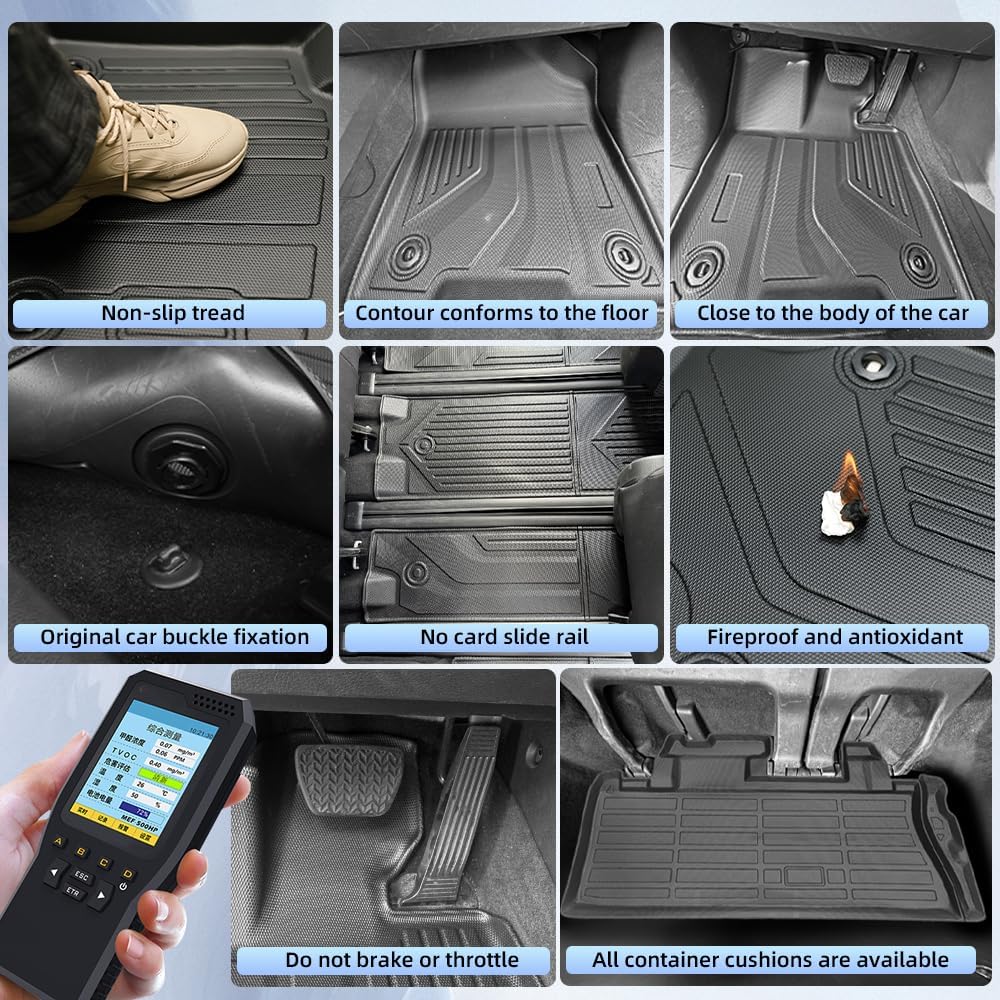 Custom Fit All-Weather Floor Mats for Toyota Sienna 2021-2026, Specifically Designed for 7-Seat Models (Platinum '24-'26 & LE/XLE/XSE/Limited '21-'25), Universal Trim-to-Fit Design (w/o Spare tire)