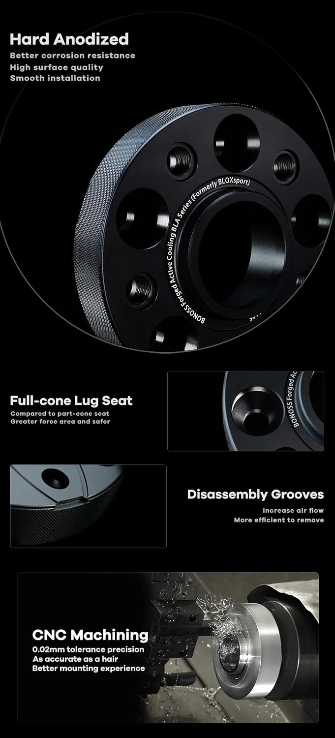 BONOSS Forged Aluminum 6061T6 Hubcentric Wheel Spacer 2pcs 5x120 CB72.5 Wheel Spacers for BMW F87 F80 F30 F32 F10 F82 F10 F12 F06 F01 (25mm)