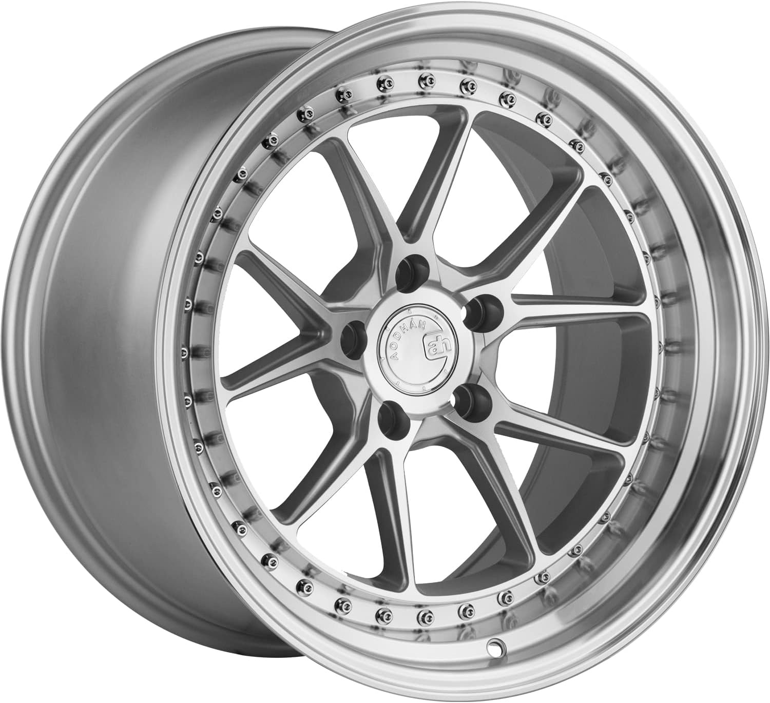 Aodhan DS08 Custom Wheel - 18x8.5, 35 Offset, 5x120.65 Bolt Pattern, 72.6mm Hub - Silver with Machined Face Rim