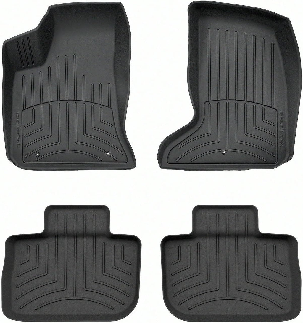 WeatherTech FloorLiner HP Custom Fit Floor Mats for Chrysler 300, Charger 1st & 2nd Row (444251-443792IM), Black