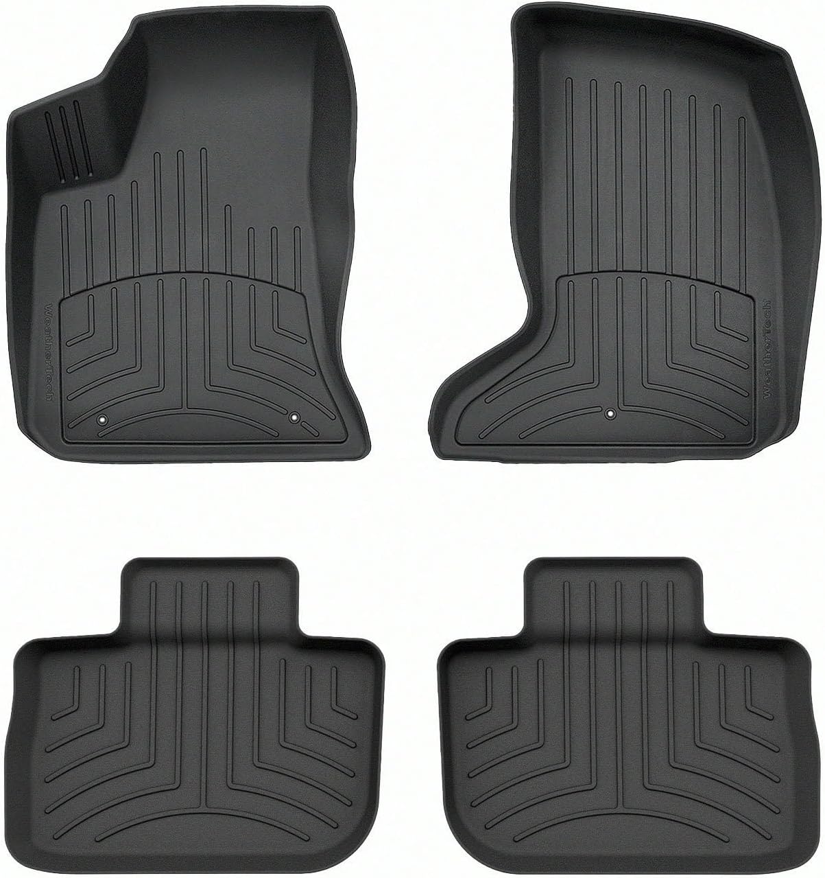 WeatherTech FloorLiner HP Custom Fit Floor Mats for Chrysler 300, Charger 1st & 2nd Row (444251-443792IM), Black
