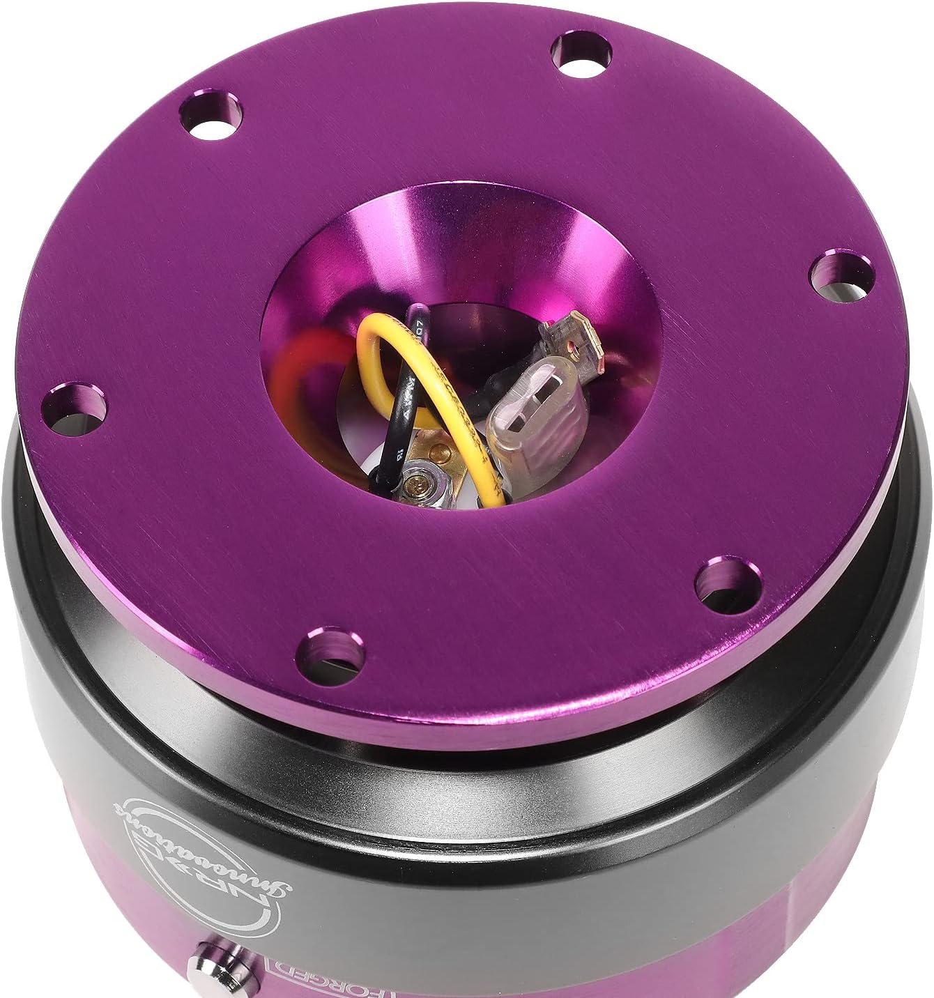 NRG Steering Wheel Quick Release Kit - Generation 2.0 - Purple with Titanium Ring SRK-200PP
