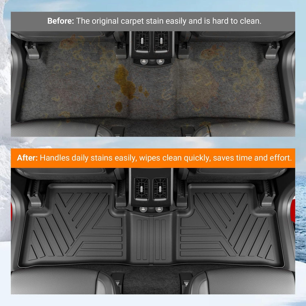 powoq Floor Mats Compatible with 2021-2026 KIA Sorento Cargo Liner Backrest Mats TPE Replacement for 2021 2022 2023 2024 2025 2026 KIA Sorento Accessories (Trunk Mat with Backrest Mats+Floor mats)