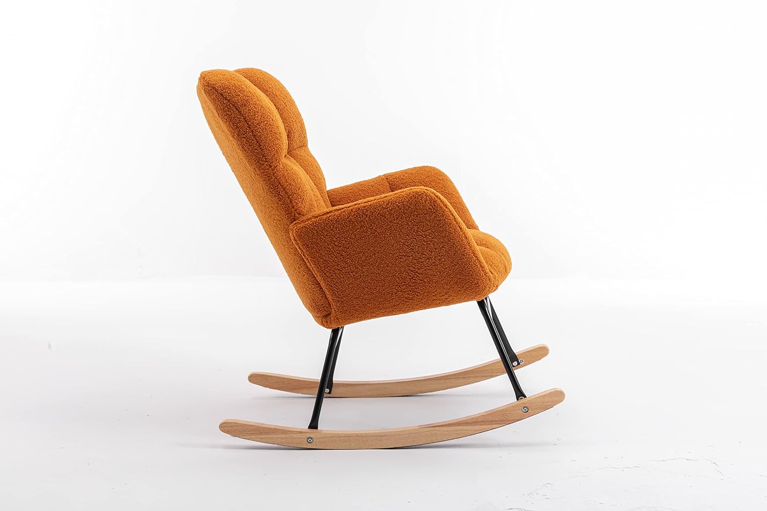 Rocking Chair Nursery Gilder, 31.5' D×27.6' W×37.4' H, Soft Teddy Fabric, 250LBS Capacity, Living Room & Nursery Accent Furniture