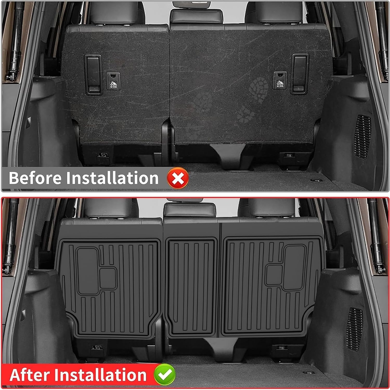 Floor Mats for Toyota Land Cruiser 2024-2026 2027 & Lexus GX550 5-Seat 2024-2026 - All Weather TPE Cargo Liner with Seat Back Mats Land Cruiser Accessories