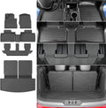 powoq 7 Seats Floor Mats Compatible with 2020-2026 Ford Explorer Cargo Mat Floor Liner Cargo Liner TPE Replacement for 2020-2026 Ford Explorer Accessories (Trunk Mat with Backrest Mat+Floor Mats)
