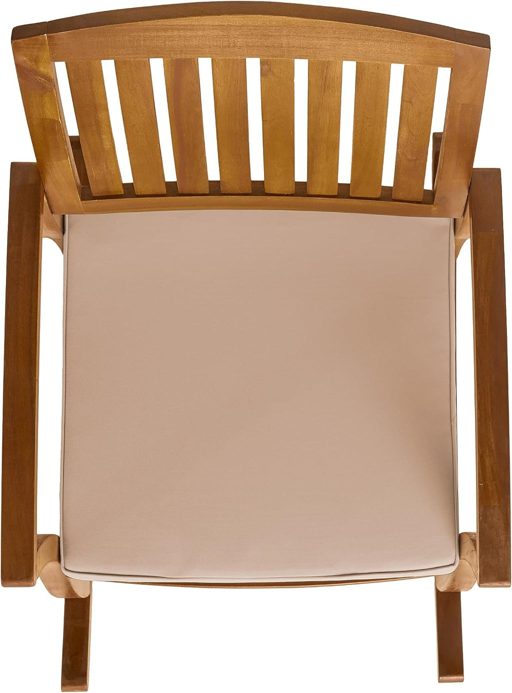 Acacia Wood Outdoor Rocking Chair with Cushions,Weather-Resistant Hardwood & Included Water-Resistant Cushions， Comfortable Slat Back Design for GardenLawn