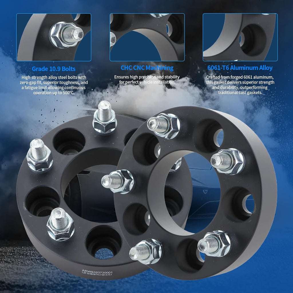 6x139.7mm to 6x135mm Wheel Adapters 1.5 inch, Lug Centric Wheel Adapters (Changes Bolt Pattern) with M14x1.5 Studs 108mm Hub Bore,4Pcs Adapters fit for Silverado 1500, 1500, Sierra 1500, Tahoe