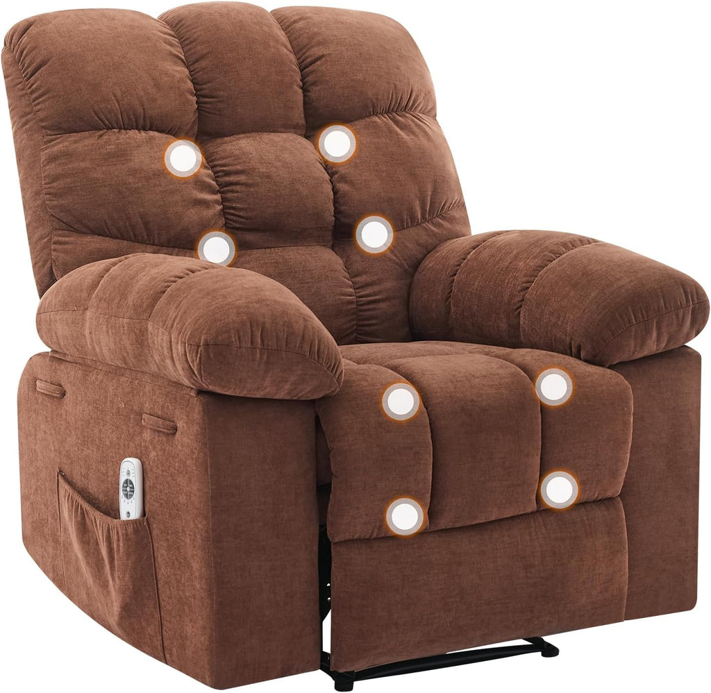 21.4in Wide Rocking Recliner Chair,Massage & Heat Recliner Chair for Adults,Home Theater Seating with Lumbar Support,Nursery Rocking Chairs for Living Room