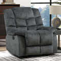 CANMOV Manual Recliner Chair, Single Reclining Sofa with Overstuffed Backrest and Armrest for Living Room, Bedroom Furniture, Grey