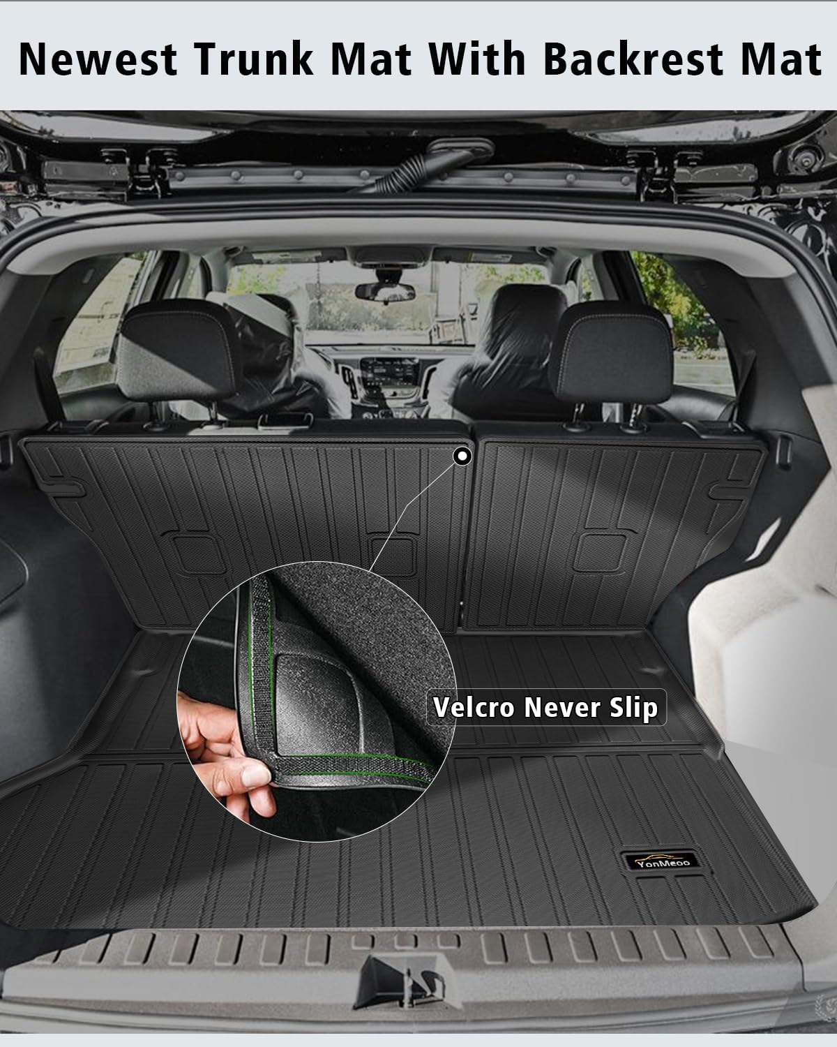 Floor Mats Custom Fit for Chevy Equinox EV 2025 Trunk Mat with Backrest Mat All Weather TPE Rubber Cargo Liner Anti-Slip Full Set for Equinox Accessories (Trunk Mat+Backrest Mats+Floor Mats)