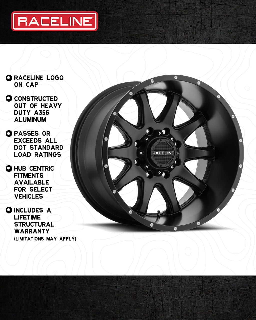 Raceline Wheels 131B EVO Wheel Black 18X7.5'5X112/5X120 Bolt Pattern +42mm Offset/(5.9'B/S) 7 Spoke Aluminum Passenger Car Wheels, Full Size Replacement Black Car Rims