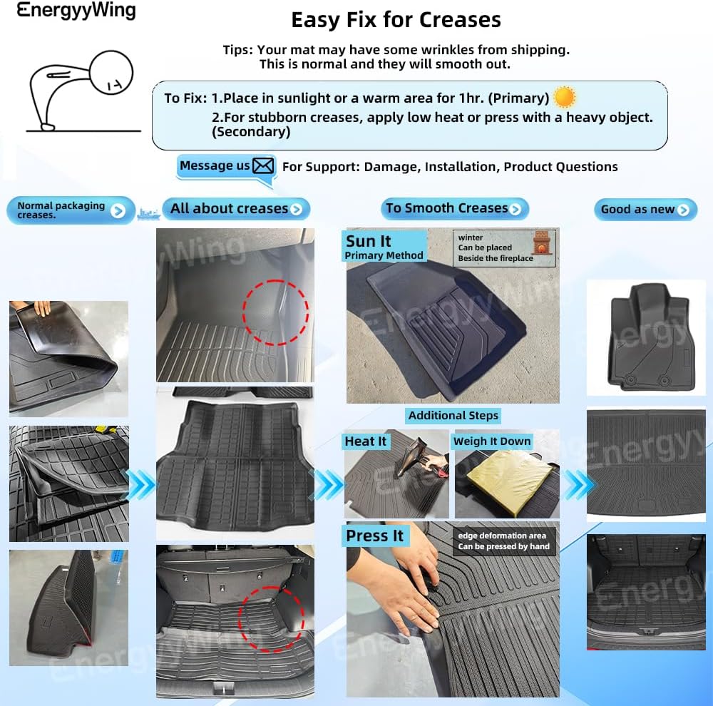 Custom Floor Mats & Cargo Liner for 2025 Toyota RAV4 PHEV (Plug-in Hybrid), All-Weather TPE Liners with Backrest Mats, 3D Laser Scanned for 2025 RAV4 New Generation, Black