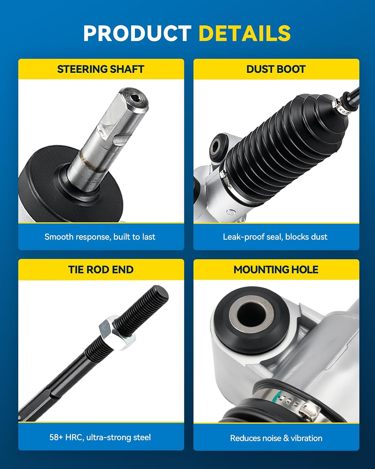 PHILTOP Manual Power Steering Rack & Pinion Kit for 2004-2005 Malibu, 2006-2008 Malibu 2.2/3.5L, 2008-2012 Malibu 2.4L, 2005-2010 Pontiac G6, Aura, with Outer Tie Rod Ends, Replace# 1G-1810