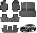 AOMSAZTO Floor Mats and Cargo Mat Compatible with 2024-2025 Toyota Grand Highlander (7 Seats Only): All Weather TPE Protection Full Set Grand Highlander Floor Liners (Not Fit Highlander)