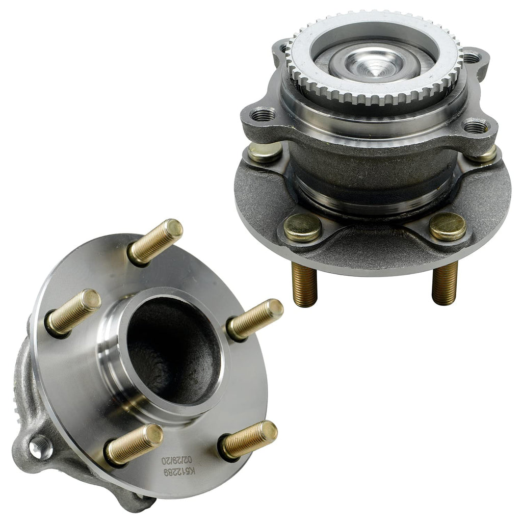 Detroit Axle - 2pc FWD Rear Wheel Bearing Hubs for 04-08 10-11 Mitsubishi Endeavor, 2 Wheel Bearing and Hubs Assembly 2004 2005 2006 2007 2008 2010 2011 Replacement