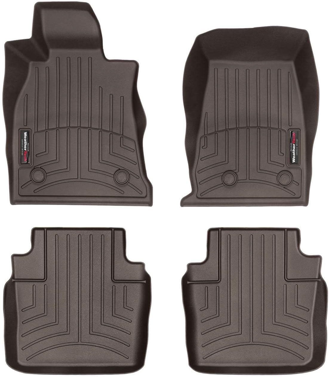WeatherTech Custom Fit FloorLiners for Cadillac CT5, CT5-V Blackwing, CT5-V - 1st & 2nd Row (471610-1-2), Cocoa