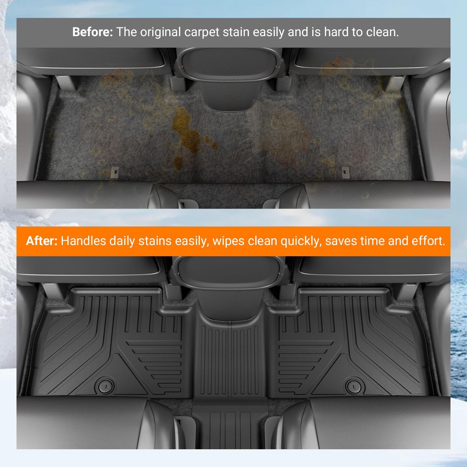 powoq 7 Seats Fuel Floor Mats Compatible with 2026 Palisade Cargo Mat Floor Liner TPE Back Seat Protector Replacement for 2026 Palisade Accessories (Trunk Mat with Backrest Mat+Floor Mats)
