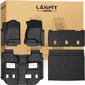 LASFIT Floor Mats & Cargo Liner with Backrest Mat 2015-2020 for 7-Seater GMC Yukon XL(Only Yukon XL, Not Fit Yukon) & Chevy Suburban (Not fit 8/9 Seater), All Weather TPE Custom Fit Car Floor Liner