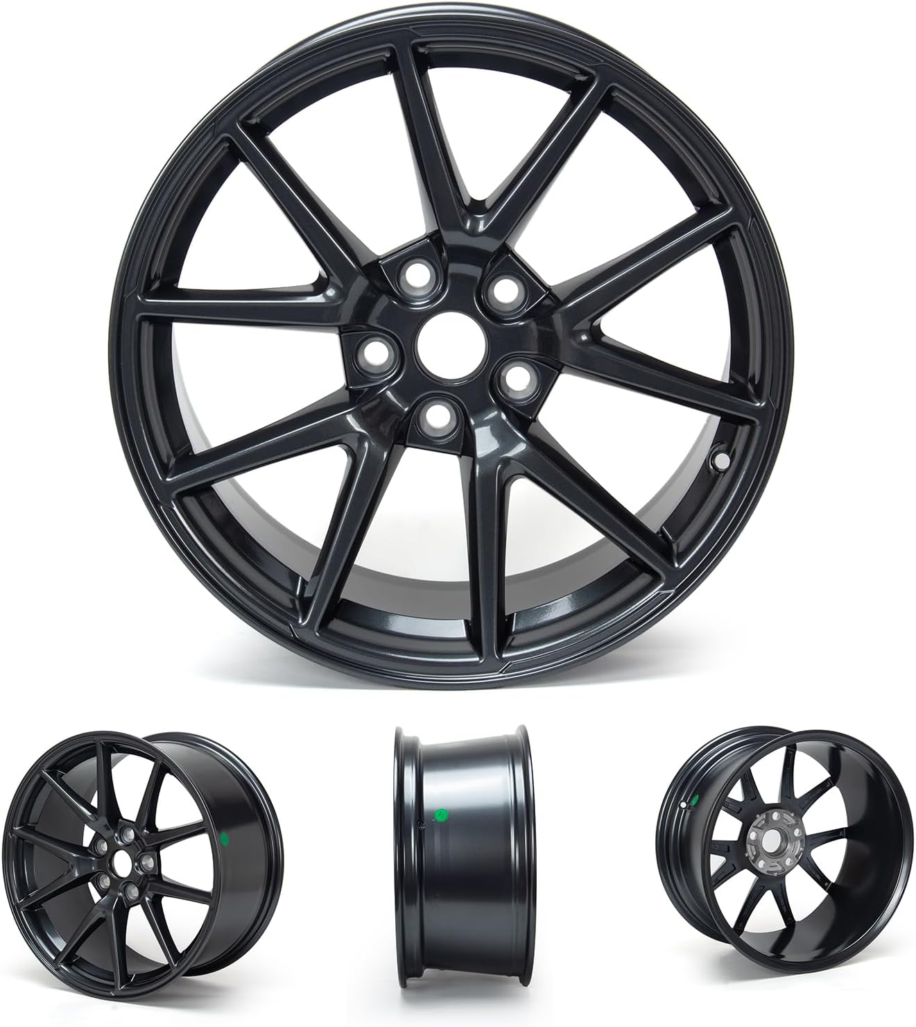 18'x8.5' Alloy Wheel Compatible with Model 3 2017-2023, 18 Inch Replacement Car Rim, 5x114.3 Bolt Pattern, ET40 Offset, 64mm Hub Bore, 1 Set