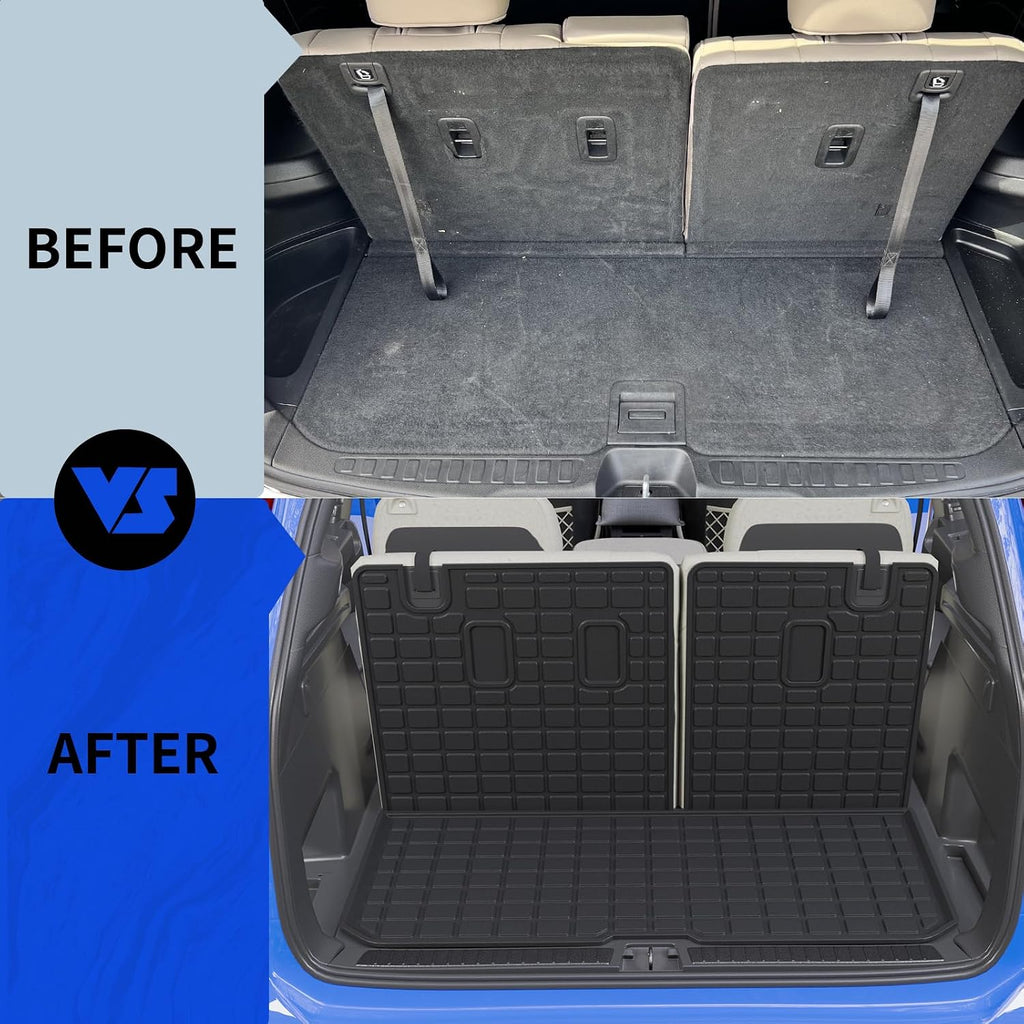 Rongtaod Floor Mats Compatible with 2016-2022 Honda Pilot 7 Seats Trunk Mat Cargo Mat Cargo Liner Back Seat Cover Protector (No Elite Model) Pilot Accessories (Trunk Mat with Backrest Mat+Floor Mats)