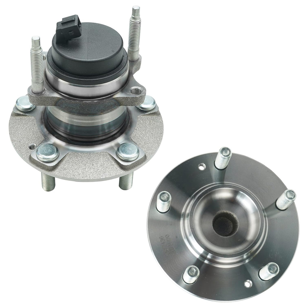 Detroit Axle - 2pc Rear Wheel Bearing and Hubs Assembly with ABS & 5-Lug for Kia Forte 2010-2013, Forte Koup 2010-2013, Forte5 2012-2013