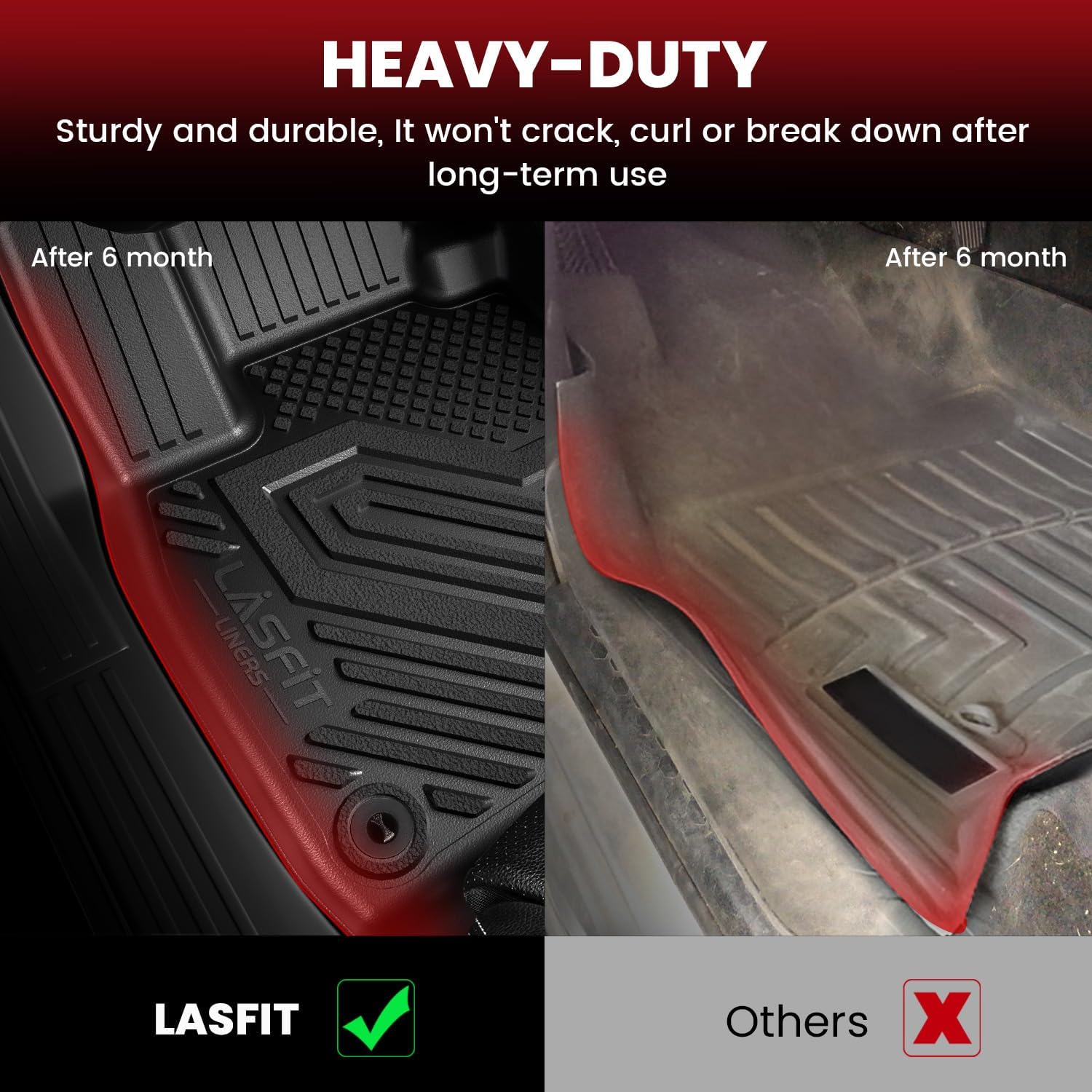 LASFIT Floor Mats & Cargo Liner for Chevy Bolt EV 2027/Bolt EUV 2022-2023 (Not EV), All Weather TPE Custom Fit Floor Mats for Car, Car Mats for Chevy Bolt EUV Accessories (Fit in Upper Position)