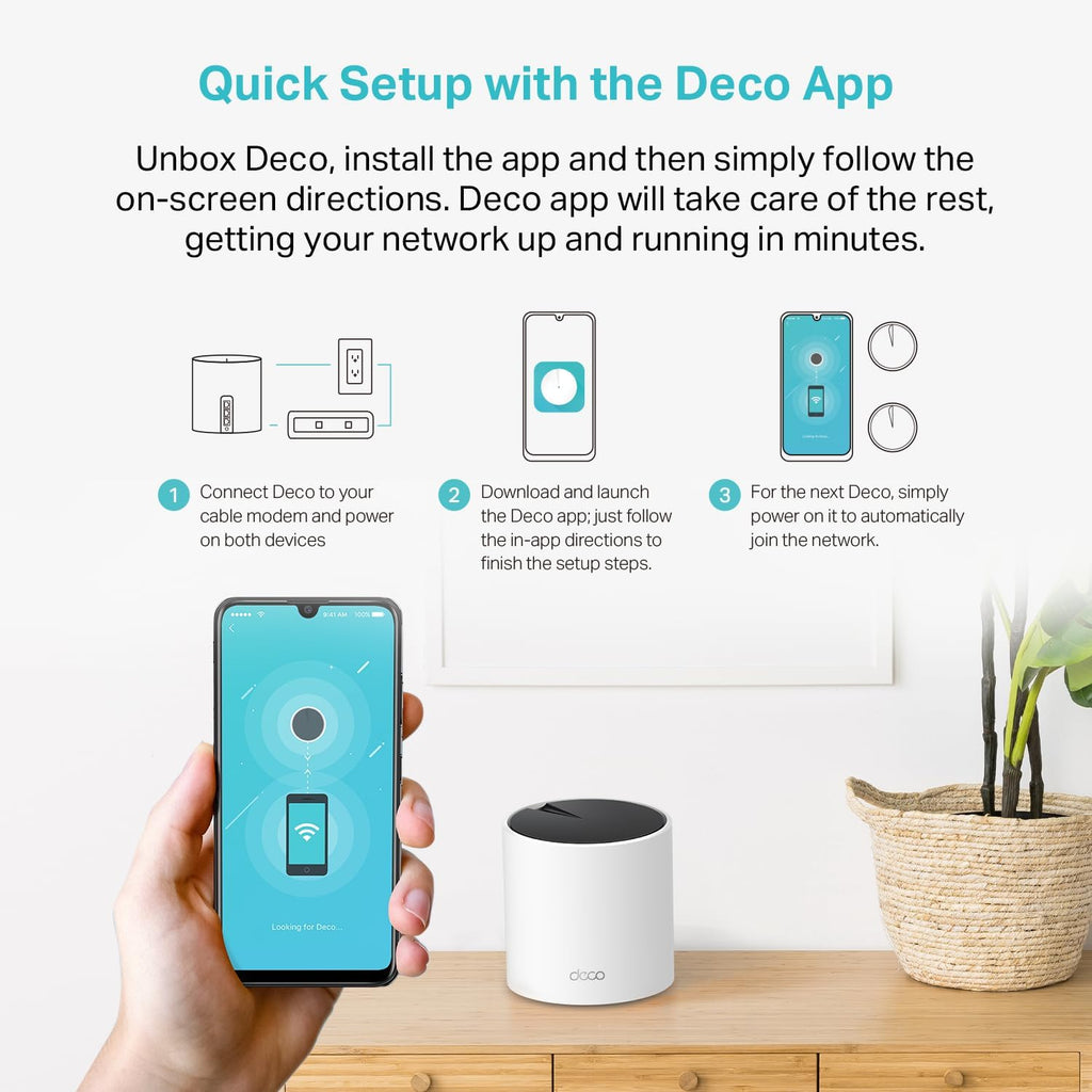 TP-Link Deco X55 AX3000 WiFi 6 Mesh System - Covers up to 4500 Sq.Ft, Replaces Wireless Router and Extender, 3 Gigabit Ports per Unit, Supports Ethernet Backhaul, Deco X55(2-Pack)