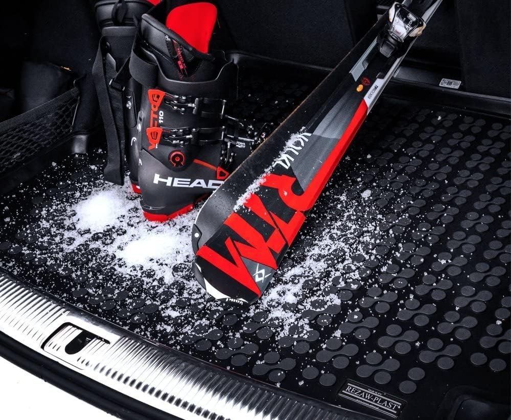 REZAW-PLAST Premium Rubber Floor Mats Set for Acur TSX Wagon 2009-2014 2 Row & Cargo Liner All Weather Liners Odor Molded Black Car Interior Accessories