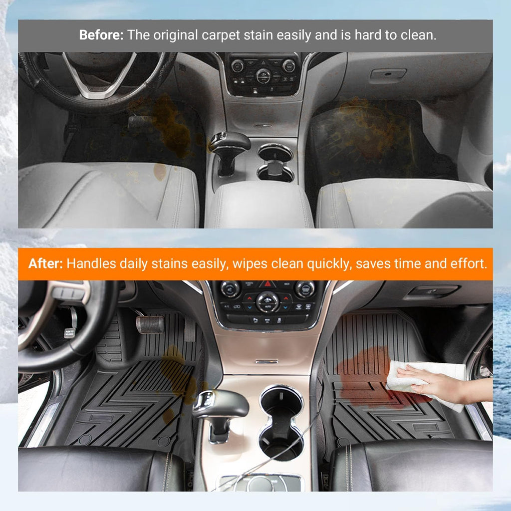powoq Floor Mats Compatible with 2011-2021 Jeep Grand Cherokee Cargo Mat Floor Liner Cargo Liner TPE Replacement for 2011-2021 Jeep Grand Cherokee Accessories (Trunk Mat+Backrest Mats+Floor mats)