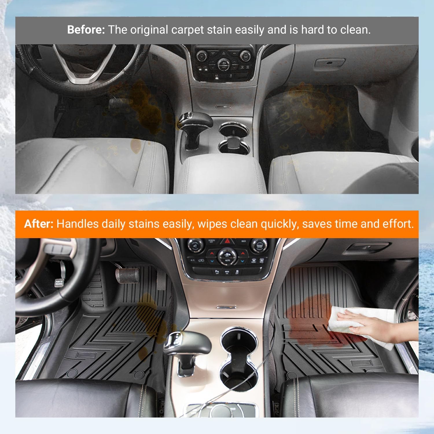 powoq Floor Mats Compatible with 2011-2021 Jeep Grand Cherokee Cargo Mat Floor Liner Cargo Liner TPE Replacement for 2011-2021 Jeep Grand Cherokee Accessories (Trunk Mat+Backrest Mats+Floor mats)