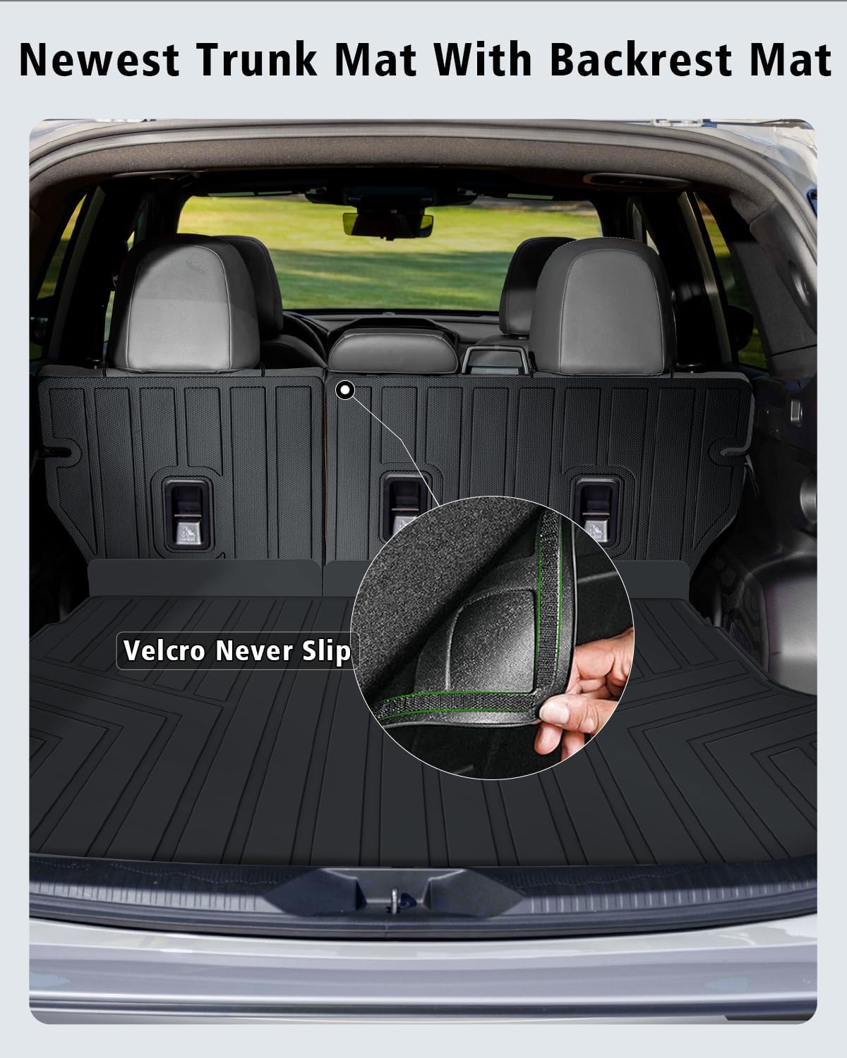 Floor Mats Fit for Forester Hybrid 2025 2026 Trunk Mat with Backrest Mat All Weather TPE Rubber Cargo Liner Back Seat Protector Full Set for Forester 2025 Plug-in Hybrid Accessories, Black