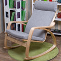 Rocking Chair Indoor, Glider Rocking Chair with High Backrest, Modern Accent Chair Nursery Chair with Wood Legs, Comfy Armchair Rocking Chairs for Living Room, Bedroom, Offices,Gray a