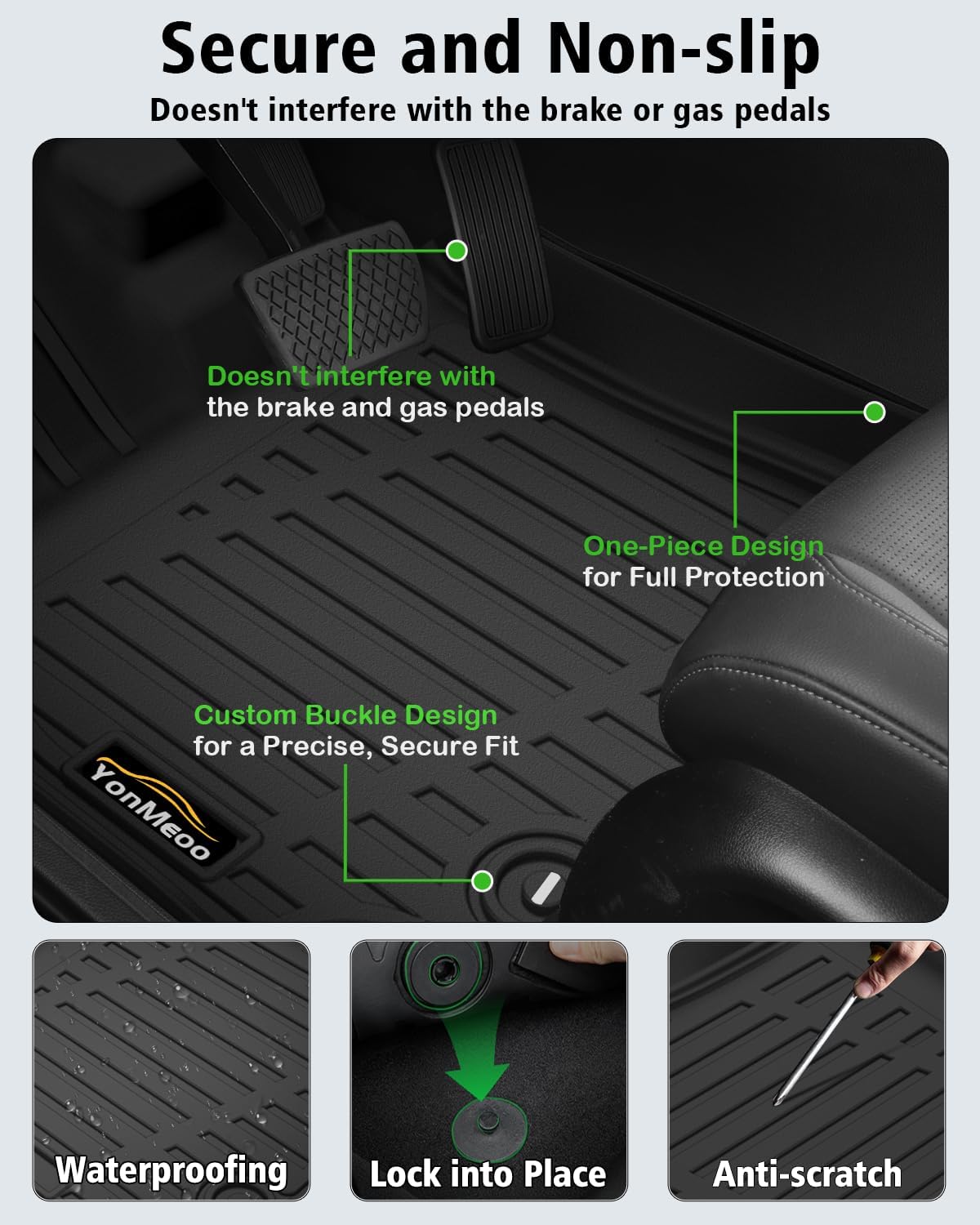 Floor Mats Fit for Forester Hybrid 2025 2026 Trunk Mat with Backrest Mat All Weather TPE Rubber Cargo Liner Back Seat Protector Full Set for Forester 2025 Plug-in Hybrid Accessories, Black