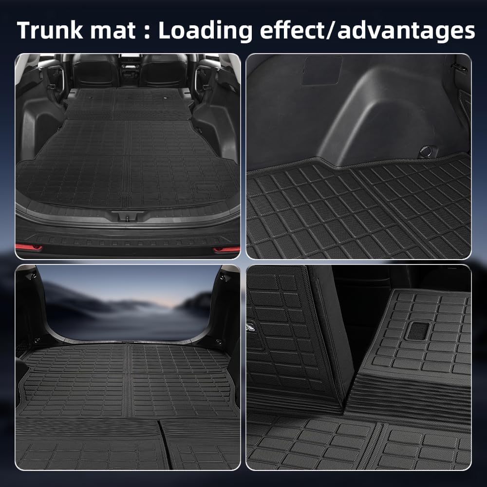 Custom Floor Mats & Cargo Liner for 2025 Toyota RAV4 PHEV (Plug-in Hybrid), All-Weather TPE Liners with Backrest Mats, 3D Laser Scanned for 2025 RAV4 New Generation, Black