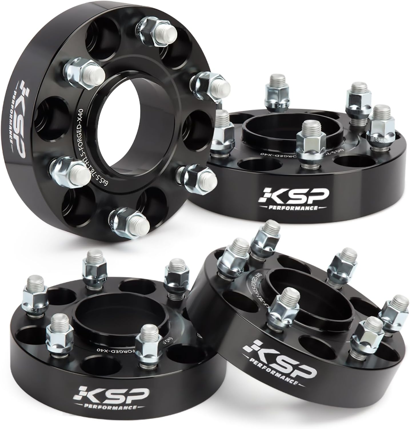KSP 6X5.5 Wheel Spacers for Silverado Sierra,1.5'(38mm) Real Forged Spacers with 78.1mm Hub Bore M14x1.5 Studs fit for Tahoe Avalanche Express Suburban Sierra Yukon