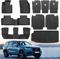Custom for 2016-2026 Volvo XC90 Floor Mats 3 Rows Trunk Cargo Liner and 2nd 3rd Rear Seat Backrest Mat Full Set TPE All Weather Accessories (Only Fit Gas 7 Seat, 10 Mats，Not for Hybrid/PHEV)