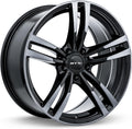 RTX GRAZ Custom Wheel - 19x8.5, 35 Offset, 5x120.65 Bolt Pattern, 72.6mm Hub - Black with Machined Gray Face Rim