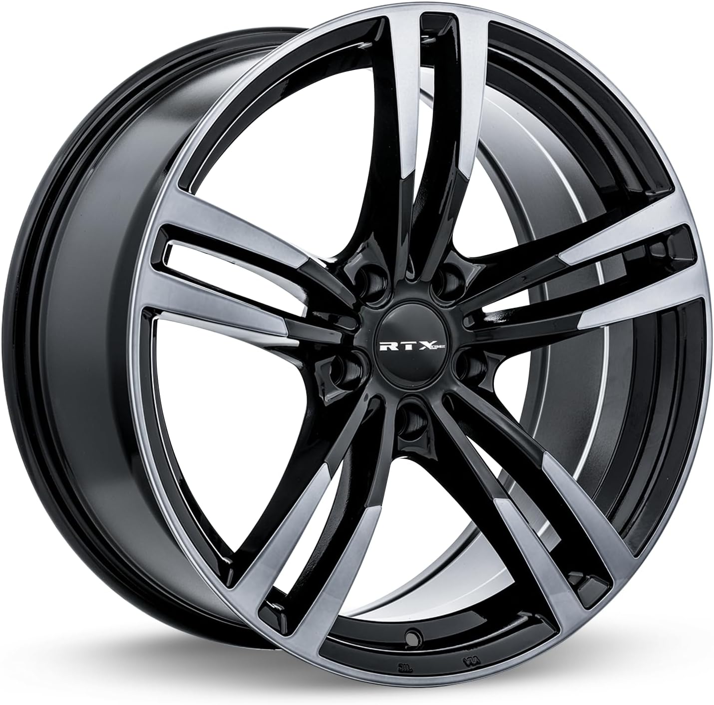 RTX GRAZ Custom Wheel - 19x8.5, 35 Offset, 5x120.65 Bolt Pattern, 72.6mm Hub - Black with Machined Gray Face Rim