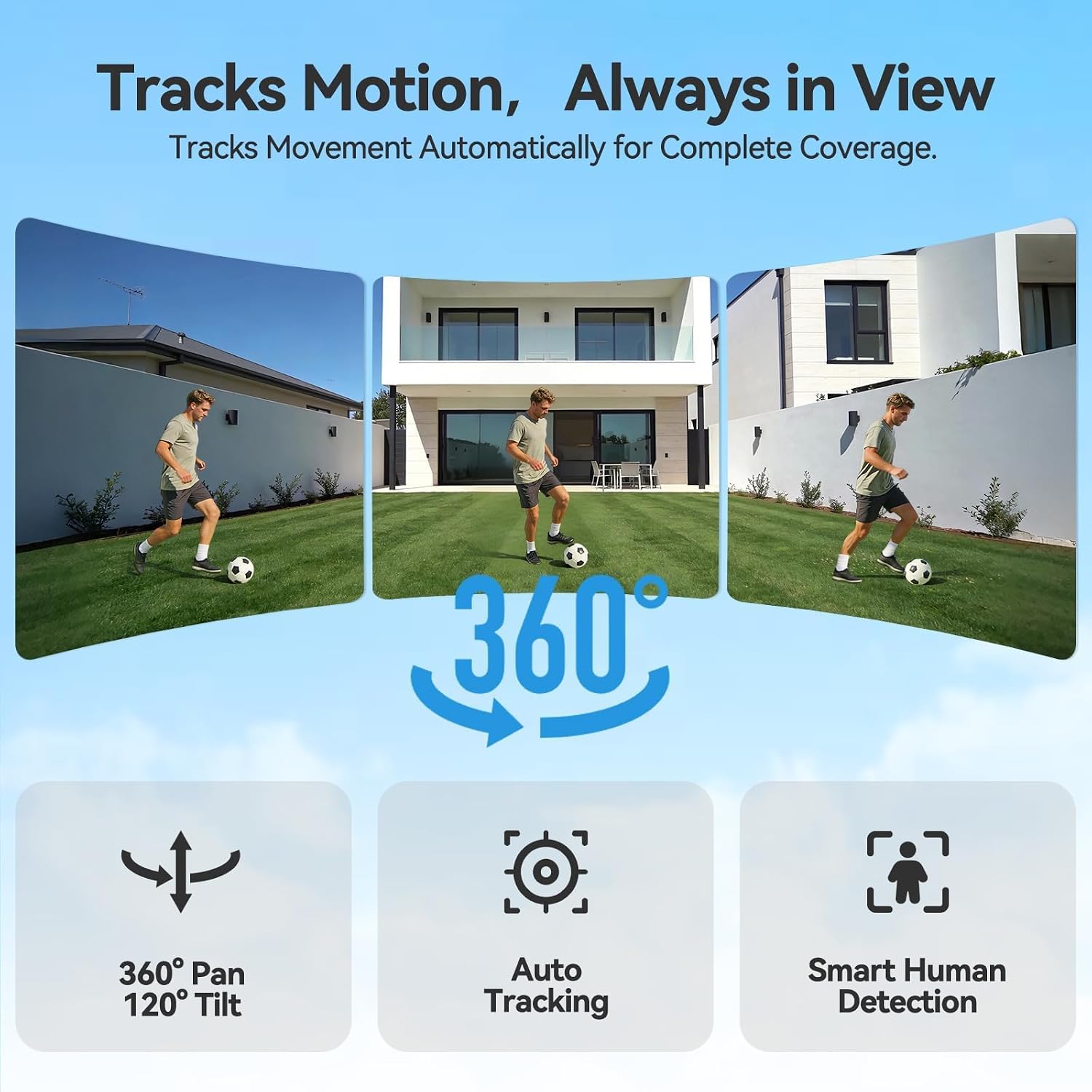 MUBVIEW 24/7 Continuous Recording Wireless Outdoor Security Camera, 2.4G WiFi, 2K Solar Powered, 360° PTZ, Auto Tracking, SD Included, Optional Cloud Storage, AI Detection, Night Vision(Black,2 Packs)