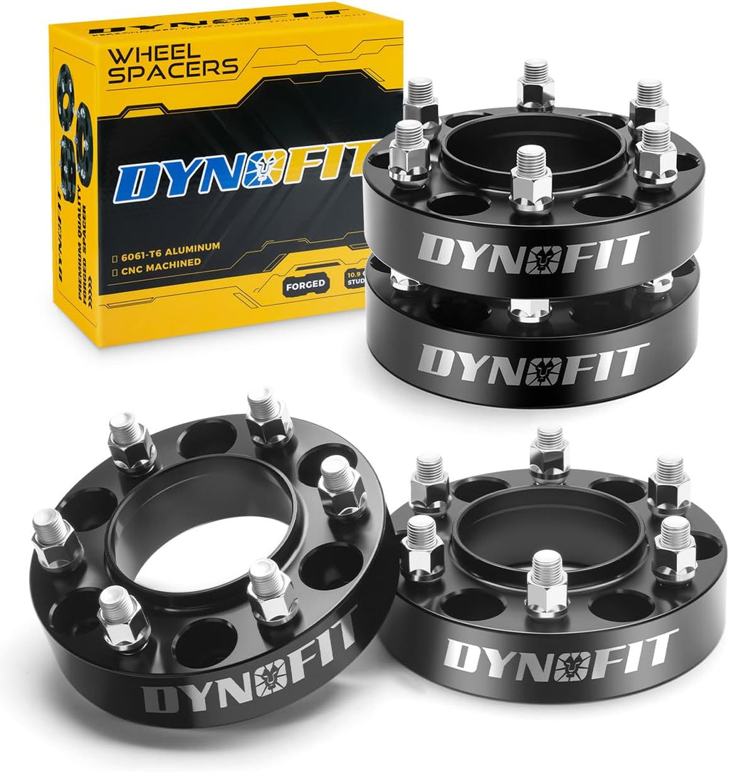 dynofit 6x5.5 Wheel Spacers 1.5inch for 2022-2026 Tundra, 2024+ Tacoma, 2025+ 4Runner, 4Pcs 6x139.7 Wheel Spacer with M14x1.5 Studs 95.2mm Bore Hubcentric Forged Spacer for Toyota & Lexus 6 Lug Truck